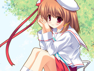 Girl sailor outdoors blush red - a girl in a sailor outfit free wallpaper