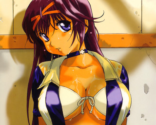 Woman bikini wall knife anime - her hand and a knife free wallpaper