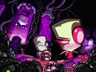 Cartoon character dark room purple - a pink light free wallpaper