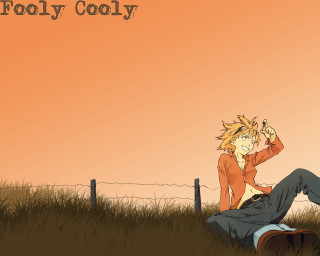 Man sitting field suitcase anime - cool free wallpaper