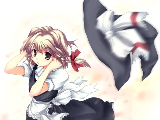 Anime girl dress scarf bow - her head and a scarf free wallpaper
