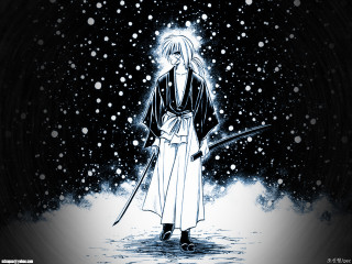 Snowy samurai manga night starry - a manga drawing free wallpaper for desktop