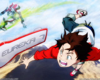 Cartoon flying sign person plane - autodestructive art free wallpaper
