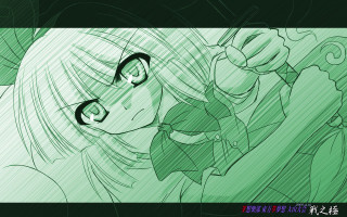 Woman green leaves anime portrait - a womans face free wallpaper