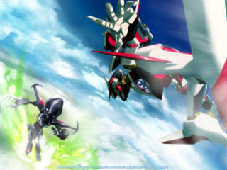 Animated jets formation blue sky - the sky together free wallpaper