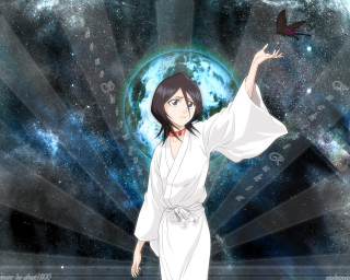Woman butterfly space night stars - eizan kikukawa free wallpaper