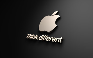 Apple logo think different side 4 - a white apple free wallpaper
