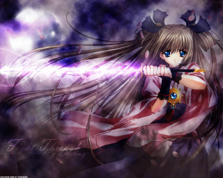 Anime girl sword flag moon - a sword free wallpaper for desktop