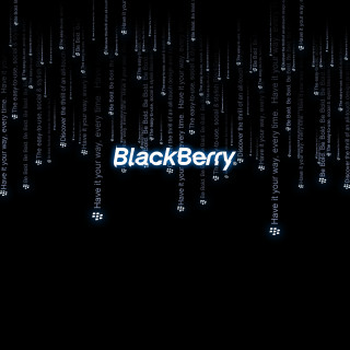 Black background blue blackberry logo - black background free wallpaper