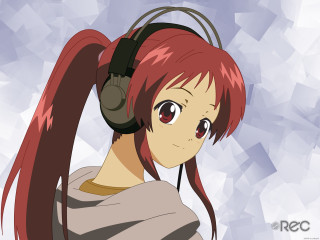 Girl headphones hoodie redeyes redhair - a girl free wallpaper