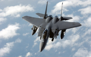Fighter jet cloudy sky precisionism - a cloudy blue sky free wallpaper