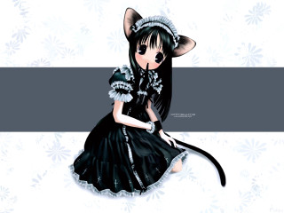 Gothic anime catgirl lolita snowflake - her head and a dress free wallpaper