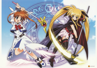 Anime girls swords magical armor - a sword and the other free wallpaper
