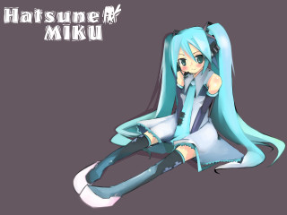 Anime girl blue hair sitting - long blue hair free wallpaper