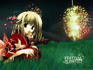 Girl fireworks festival kimono night - firefly free wallpaper