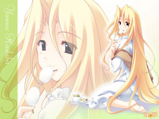Girl blonde hair white dress - a cake free wallpaper