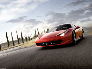 Red sports car driving road 26 - a road next free wallpaper