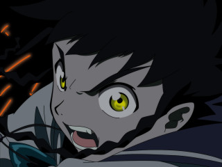 Yellow eyes black coat electricity 2 - a white collar free wallpaper