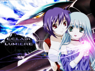 Eclair lumiere anime girls plane - a sky background free wallpaper for desktop