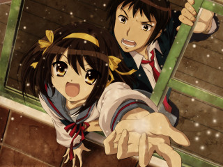 Snowy kyoto angelic manga school - a person holding free wallpaper
