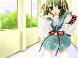 Alice glasses bow school uniform - a room free wallpaper for desktop