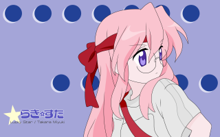 Pink hair girl red bow - purism free wallpaper