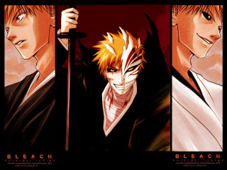 Orange hair black hair anime - different free wallpaper