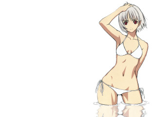 Woman bikini water hair smile - a woman in a bikini free wallpaper