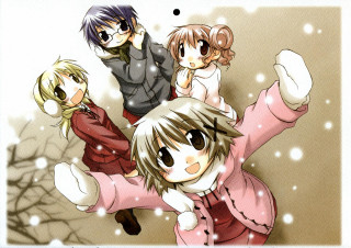 Snowy group blonde bun glasses - the snow free wallpaper for desktop