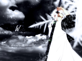 White dress sword sky stars - cloud behind her free wallpaper