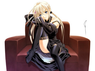 Chizuko yoshida gothic anime portrait - a black cat free wallpaper