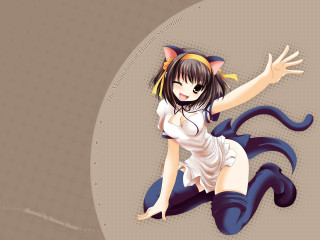 Dancing woman cat ears anime - a cat ear free wallpaper