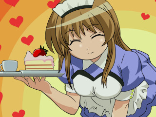 Maid pastel anime cake coffee - a piece of cake free wallpaper