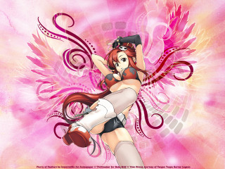 Pink angel swirled girl bikini - rayonism free wallpaper for desktop