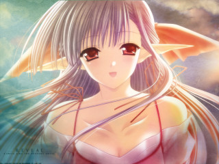Long haired elf girl sky - a sky background free wallpaper for desktop