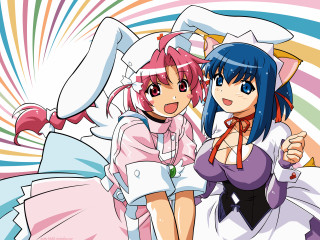 Anime girls rainbow cat blush - a picture together free wallpaper