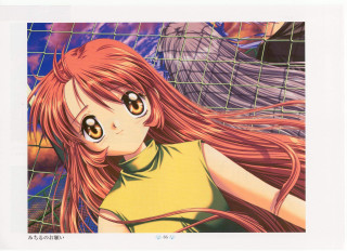 Girl red hair yellow shirt 2 - long red hair free wallpaper