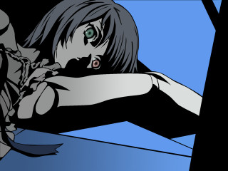 Gothic aya goda green eyes - her chest free wallpaper