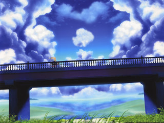 Bridge person clouds kyoto beach - a person free wallpaper for desktop