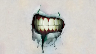 Tooth green toothbrush dripping paint - paint free wallpaper