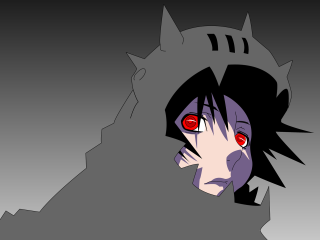 Red eyed black haired male - red eye free wallpaper