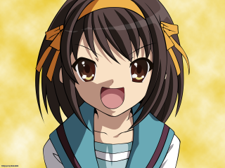 Surprised girl yellow background school - her face free wallpaper