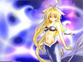 Blonde mermaid cat manga lyco - a blue bikini free wallpaper