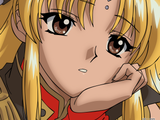 Blonde girl serious anime closeup - a blonde free wallpaper