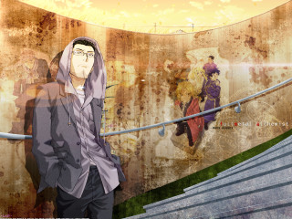 Man hooded jacket wall painting - a staircase free wallpaper