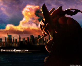Cityscape epic fire sky ember - epic composition free wallpaper