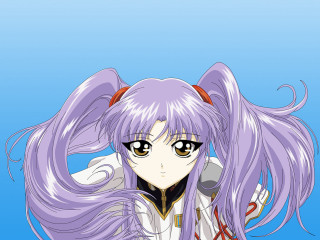Purple hair anime character bow - a black collar free wallpaper