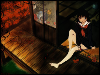 Girl autumn spider anime portrait - gothic free wallpaper