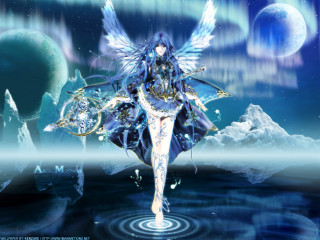 Angel wings water moon stars - a moon free wallpaper