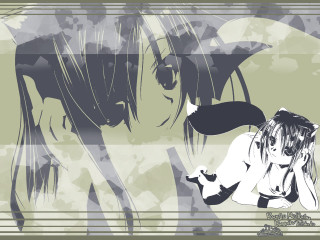 Girl cat ears silhouette long - long hair and a cat ears free wallpaper